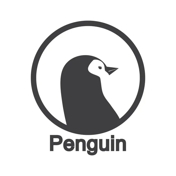 Cute Penguins Animal Logo Vector — Stock Vector