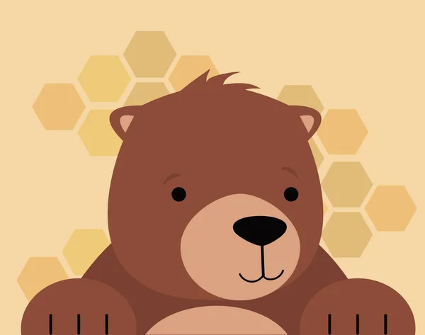 Lindo Oso Dibujos Animados Vector Ilustración — Archivo Imágenes Vectoriales