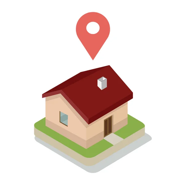 House Gps Icon Isometric Vector — Stock Vector