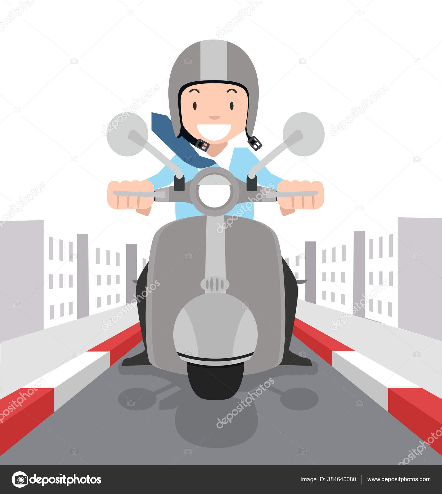 Businessman Driving His Motorbike Going Work Stock Vector Image by  ©focus_bell@ #384640080