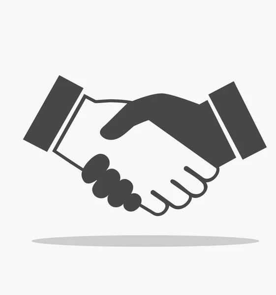Business Men Handshake Vector Flat Style Icon — стоковый вектор