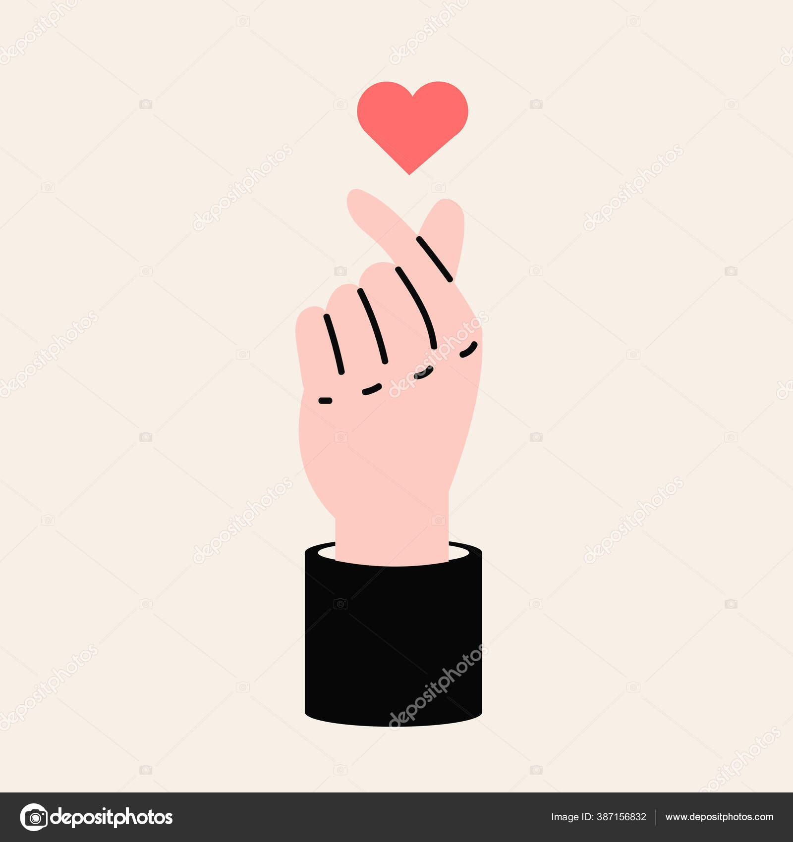 Premium Vector  Mini hearts hands sign
