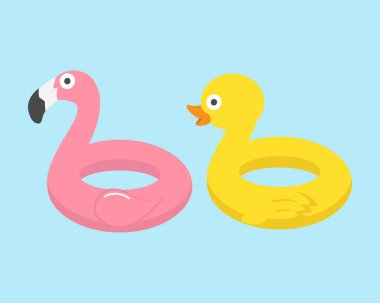 Flamingo ördeği yüzme havuzunda 