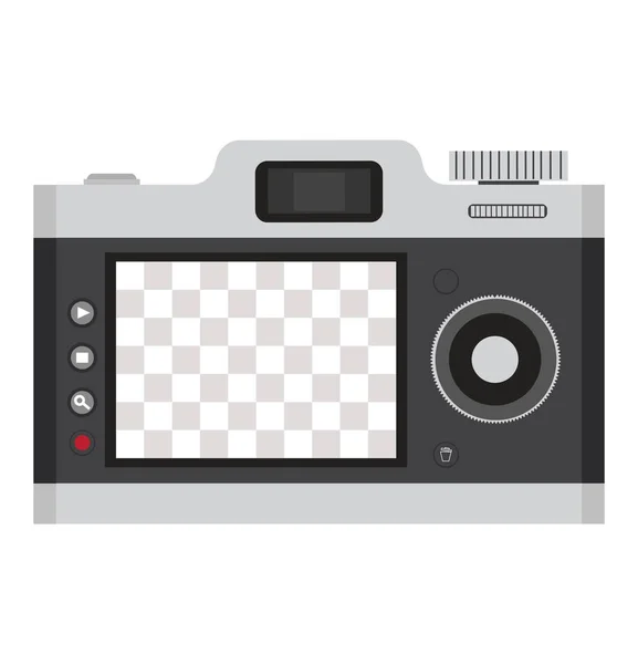 Камера Плоском Стиле Экраном Бланком — стоковый вектор