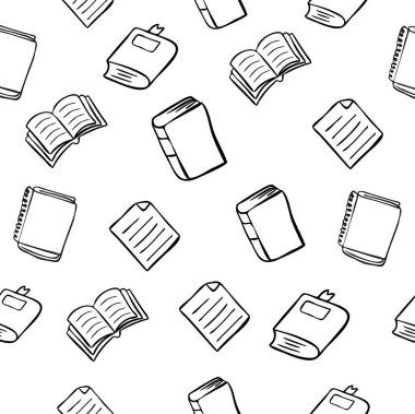 El çizimi kitaplar pürüzsüz arkaplan deseni çizer