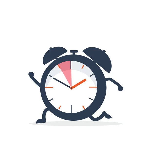 Clock Running Alarm Deadline — Stock Vector
