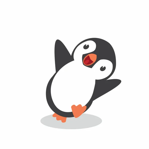 Carino Pinguino Felice Vettore Cartone Animato — Vettoriale Stock
