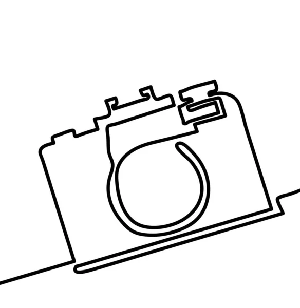 Durchgehende Linienzeichnung Alte Kamera — Stockvektor