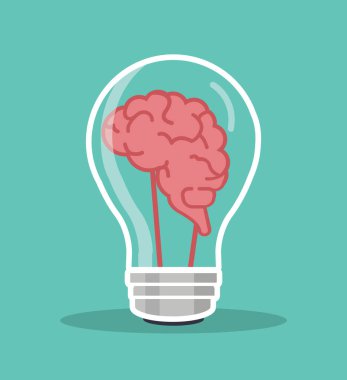 Yaratıcı beyin ampul vektörü kavramı