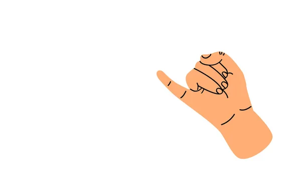 Little Finger Making Gesture Promise White Background — Stock Vector