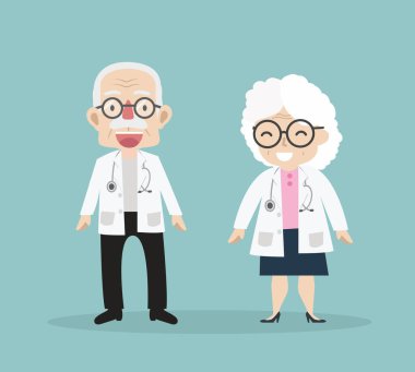 Yaşlı adam ve kadın doktor karakteri