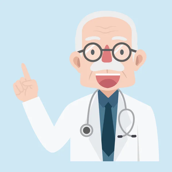 Gamle Man Läkare Med Stetoskop — Stock vektor