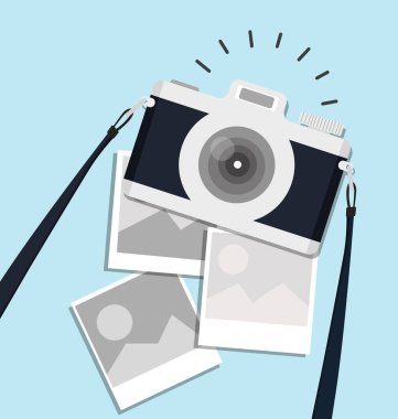 Düz stil fotoğraf makinesi