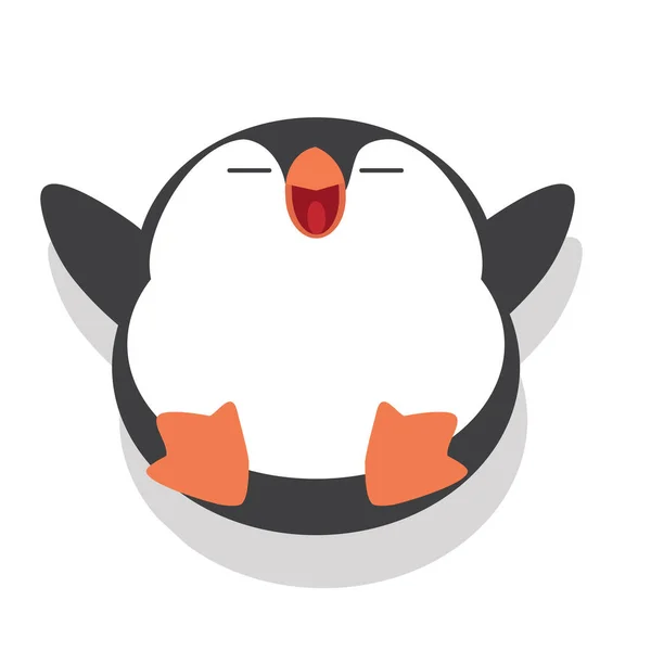Leuke Pinguïn Slapen Cartoon Vector Illustratie — Stockvector