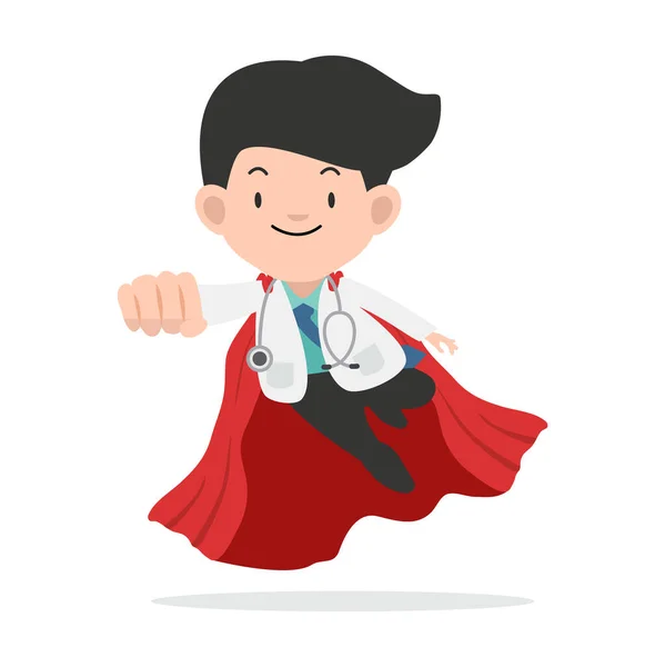 Super Doctor Flat Style Vector — Stock Vector