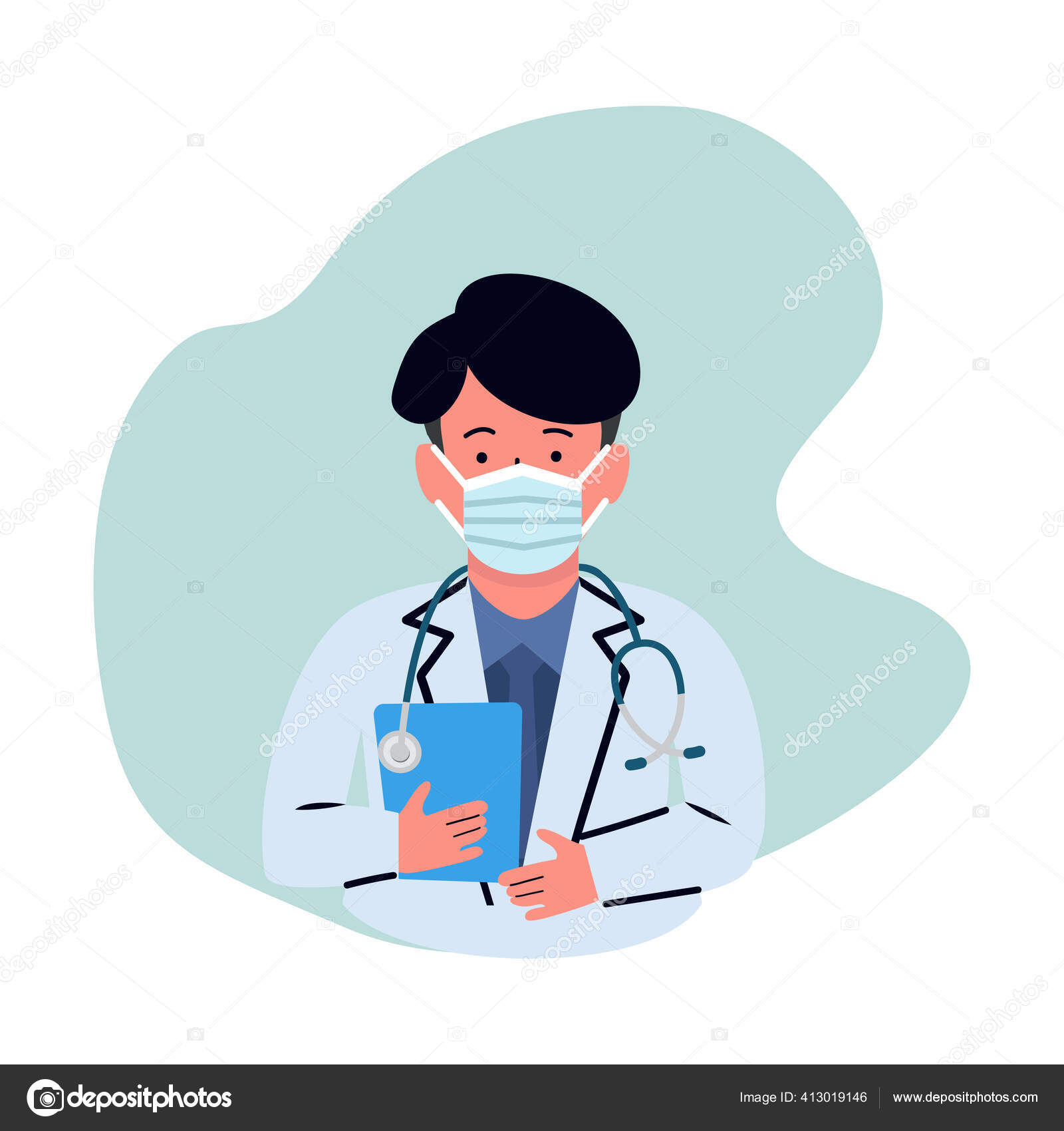 Man Doctor Medical Mask Vector Vector Image By C Focus Bell Hotmail Co Th Vector Stock 413019146