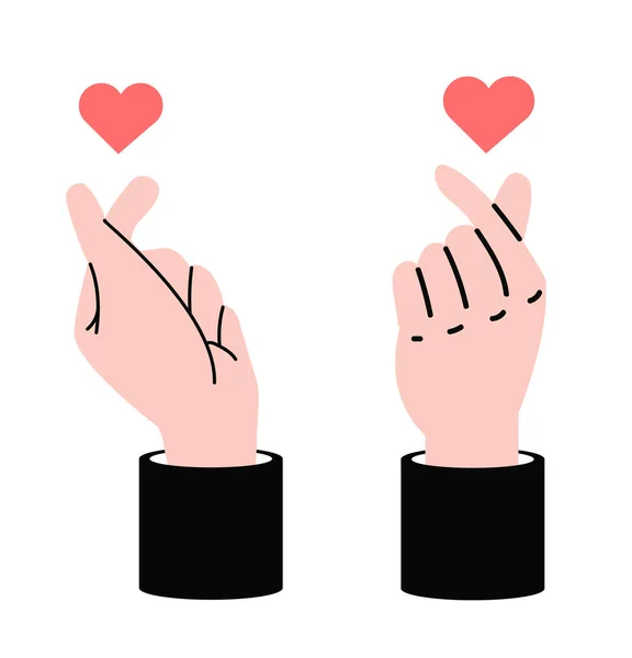 Zakelijke Handen Maken Mini Hart Liefde Teken Symbool Vector — Stockvector