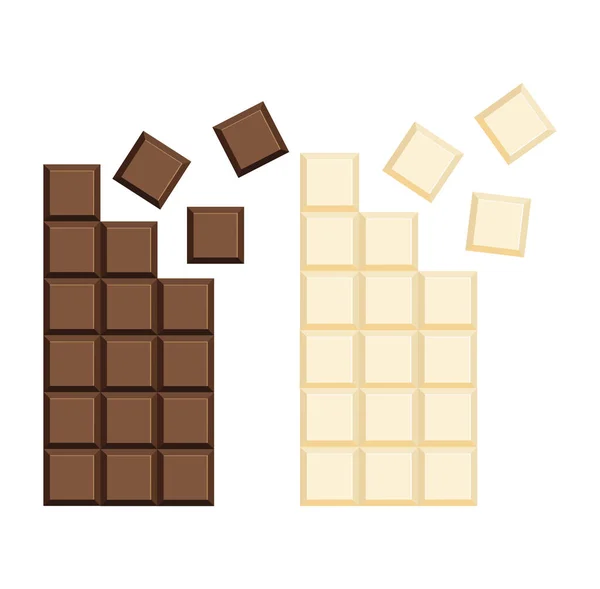 Milk Chocolate Bar Vector Illustration Flat — Stock Vector