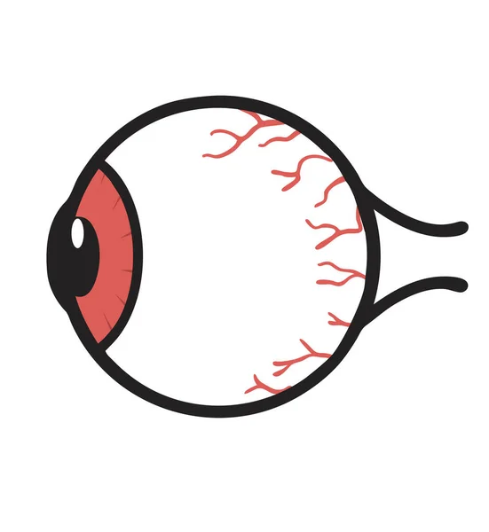 Vetor Anatomia Globo Ocular Vermelho Humano — Vetor de Stock