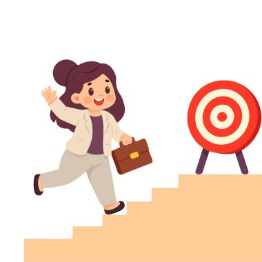 Çizgi film Kadını Hedefe Yürüyen Merdivenler