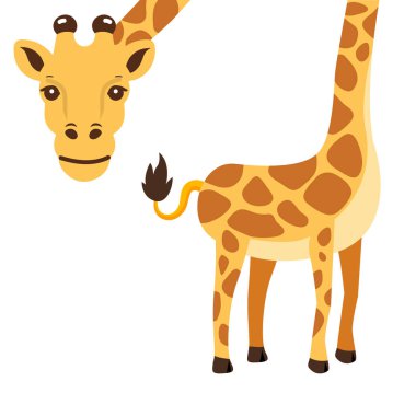 Zürafa kafalı bir hayvanın çizgi film çizimi