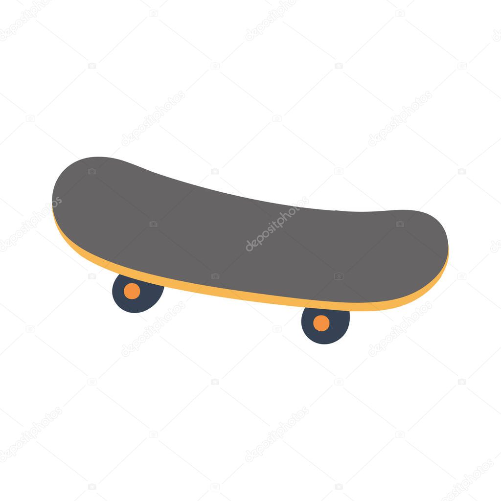 Skateboard Illustration with Gray Deck flat