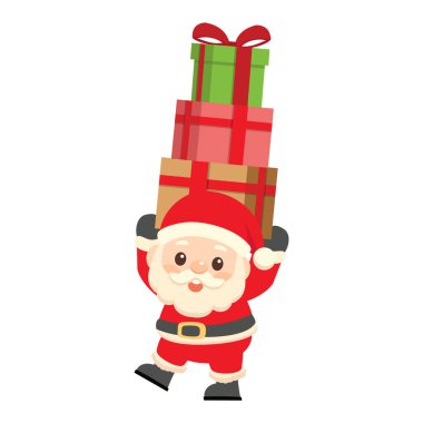 Çizgi film Noel Baba Hediye Yığını Sevimli Taşıyor