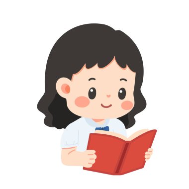 Kitap okuyan bir kızın tasviri.