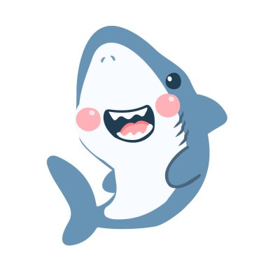 Şirin çizgi film köpekbalığı tasviri hayvanı