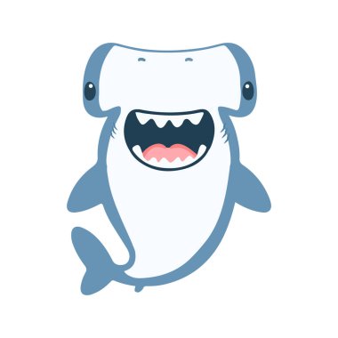 Bir çekiç başlı köpekbalığı çizgi filmi.