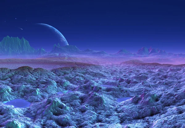Rendered Fantasy Alien Landschap Illustratie — Stockfoto