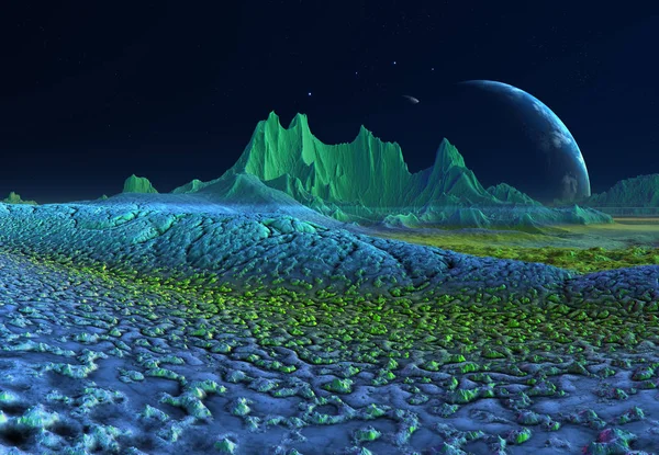 3D Rendered Fantasy Alien Landscape - 3D Illustration