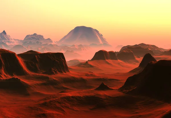 Rendered Red Desert Landscape Illustrazione — Foto Stock