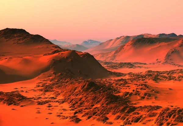 Rendered Red Desert Landscape Illustrazione — Foto Stock