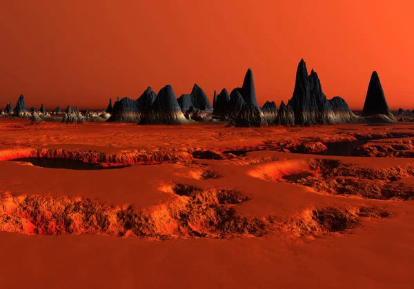 レンダリングされた赤い砂漠風景 イラスト — ストック写真