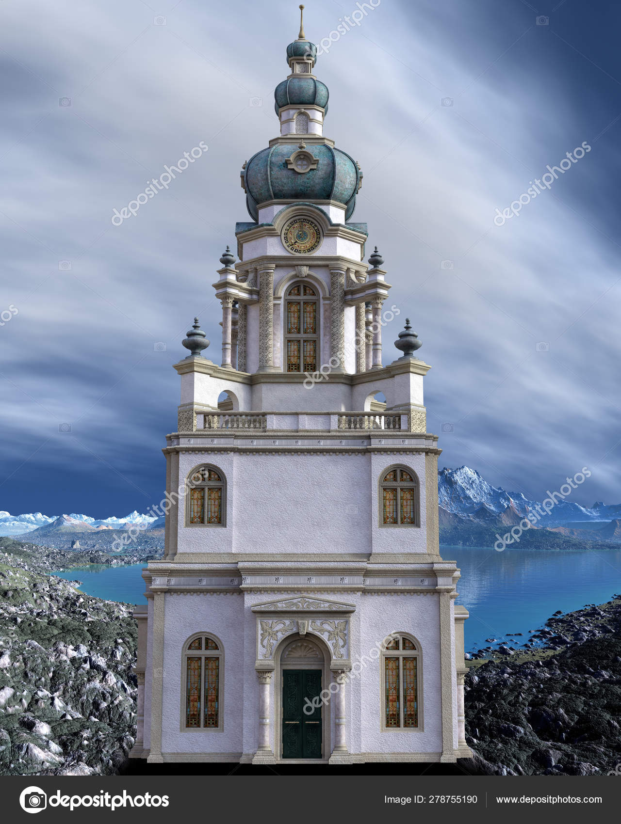 Immeuble Tour Vintage Fantasy Rendu Illustration Image Libre De Droit Par Diversepixel C