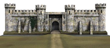 Beyaz Arka Plan 3d işlenmiş Kale - 3d İllüstrasyon