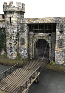 Beyaz Arka Plan 3d işlenmiş Kale - 3d İllüstrasyon