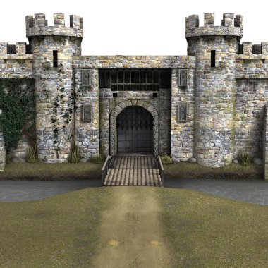 Beyaz Arka Plan 3d işlenmiş Kale - 3d İllüstrasyon