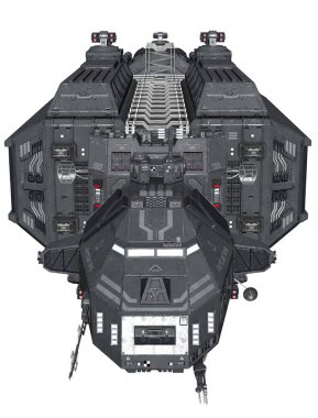 3d Rendered Fütüristik Uzay Gemisi Beyaz Arka Plan Üzerine İzole - 3d İllüstrasyon