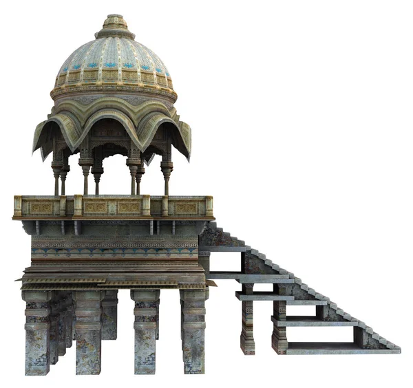 Renderowane Indian Temple Białym Tle Ilustracja — Zdjęcie stockowe