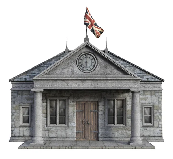 3D Rendered Fantasy Town Hall on white Background - 3D Illustration