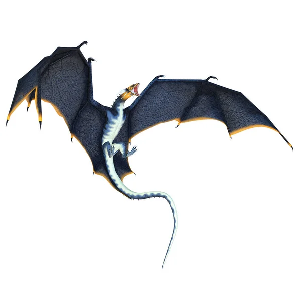 Фентезійний Дракон Ізольовано Білому Тлі Ілюстрація — стокове фото