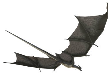 Beyaz arka plan üzerinde Izole 3D render Fantasy Dragon-3D Illüstrasyon