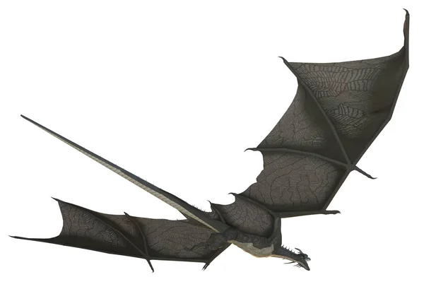 Beyaz Arka Plan Üzerinde Izole Render Fantasy Dragon Illüstrasyon — Stok fotoğraf