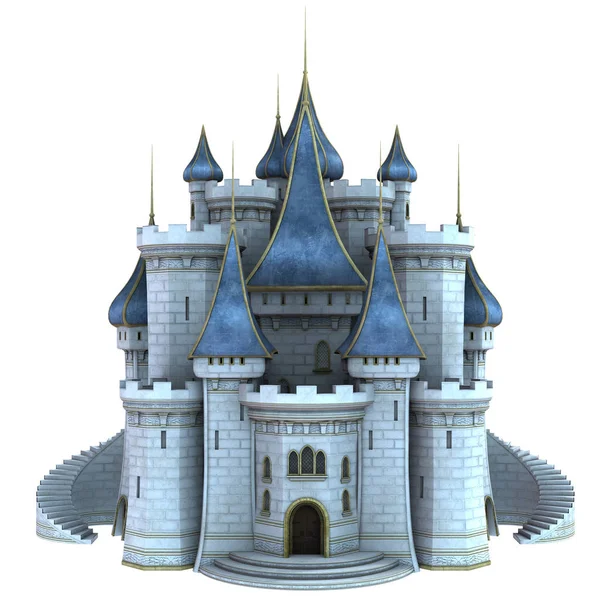 Rendered Fairy Tale Castle White Background Illustration — Stock Photo, Image