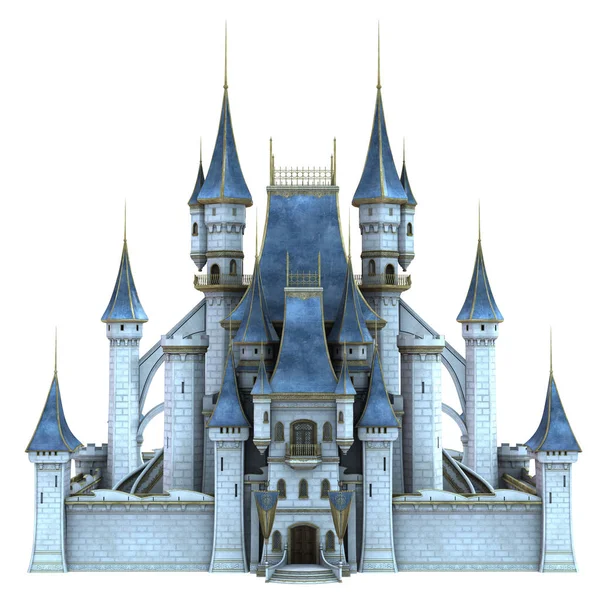 Rendered Fairy Tale Castle White Background Illustration — Stock Photo, Image