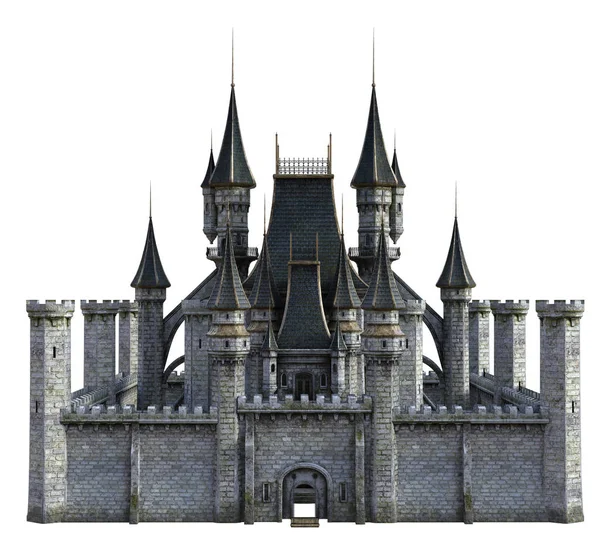 Rendered Fairy Tale Castle White Background Illustration — Stock Photo, Image