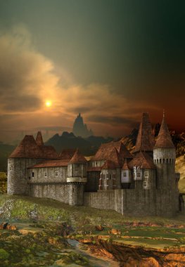 3d Rendered Fantasy Castle - 3d İllüstrasyon