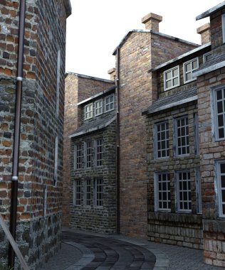 Beyaz Arka Plan 3d Rendered Street Londra - 3d İllüstrasyon